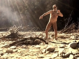 nudist dancer at the campfire