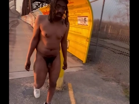 Chubby Naked Stroll Jerks and Gets Caught