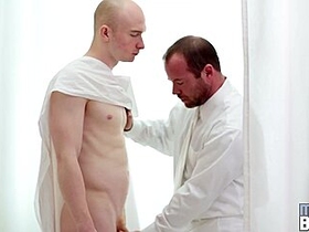 Elder Examining This Bald-headed Twink Mormon Boy