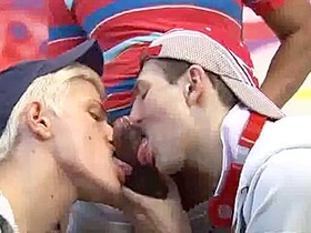 Horny Young Men Are Sucking A Tasty Black Sausage On