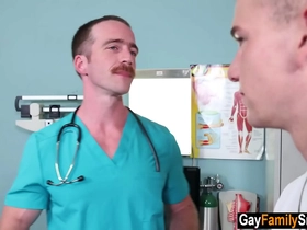 Gay stepson examinded and fucked by doctor stepdad